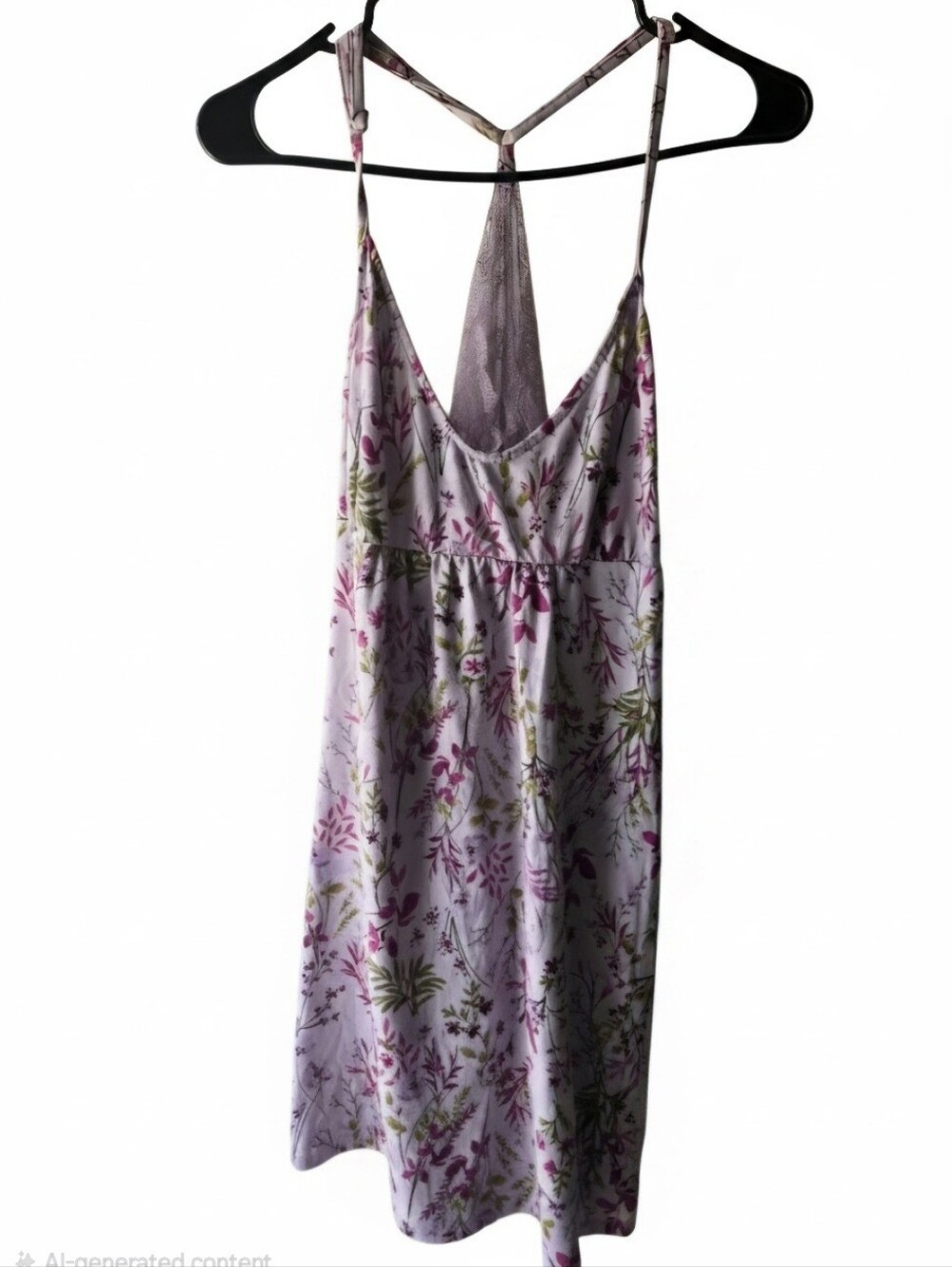 Joyspun Slip Dress XL Purple Floral Lace Coquette Lingerie